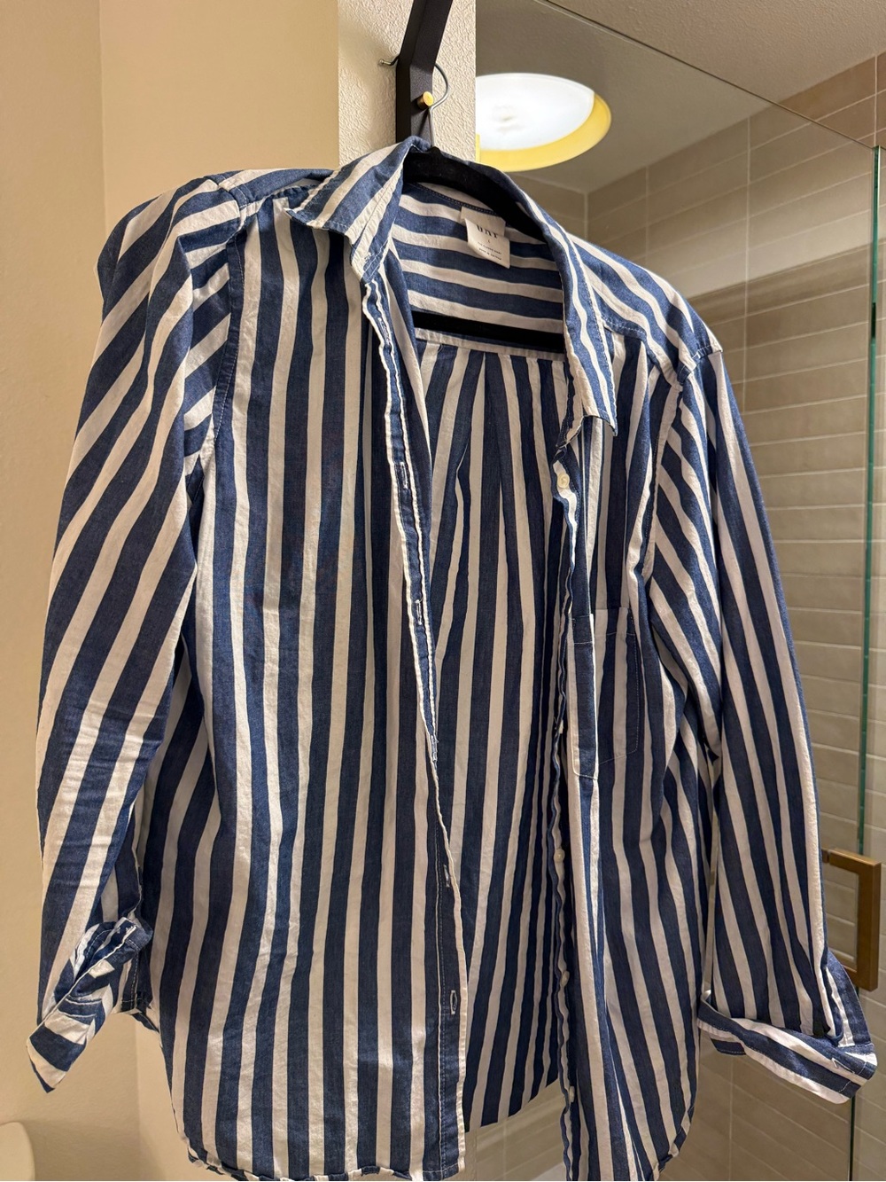 Striped Blue & White Button-Up Shirt